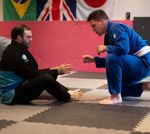 Two students about to take part in a BJJ match